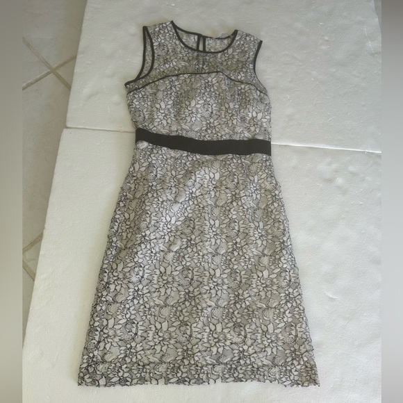Banana republic white lace mini dress black detail sheath dress - Picture 4 of 11